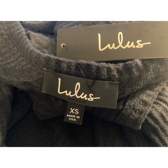 Lulus Jack of All Trades Cutout Back Waffle Sweater XS/Extra Small Black NWT USA - Picture 5 of 6